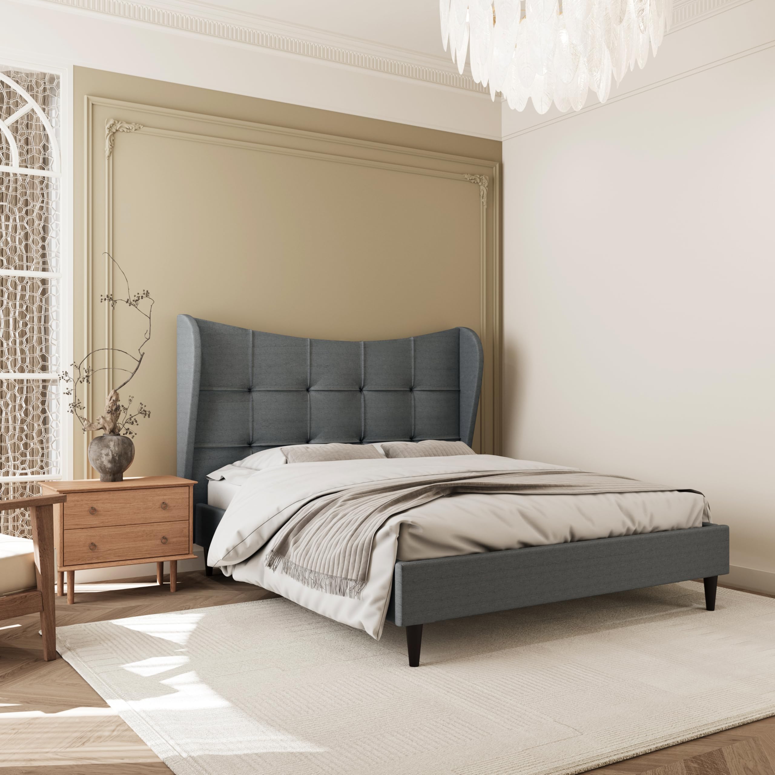 Seconique Verona King Size Grey Fabric Bed Frame