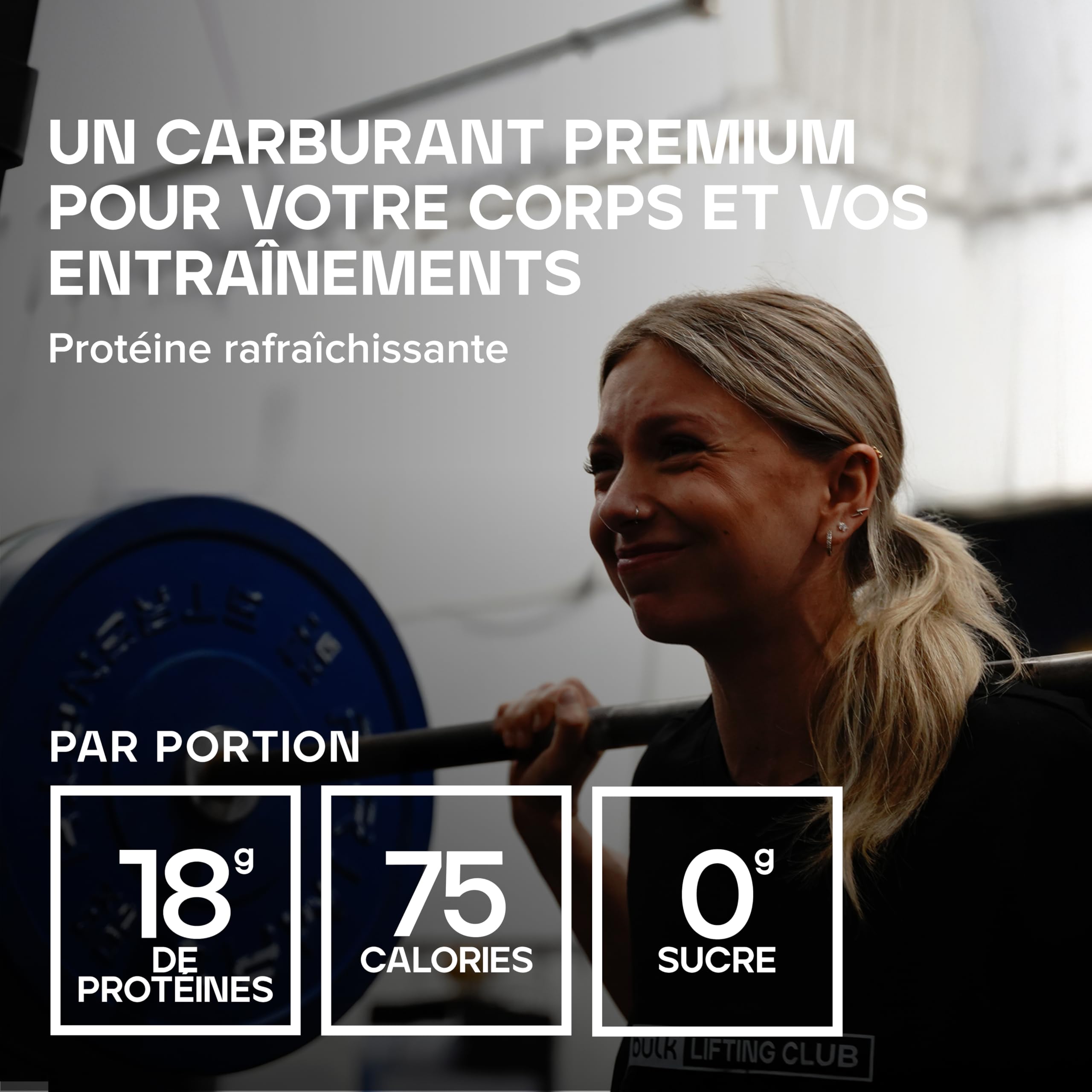 Bulk Clear Protein | Mélange de Whey & Collagène | 400 g | 20 portions | 18 g de protéines | 5 g de BCAA | Absorption rapide | Favorise la croissance musculaire | Thé glacé pêche