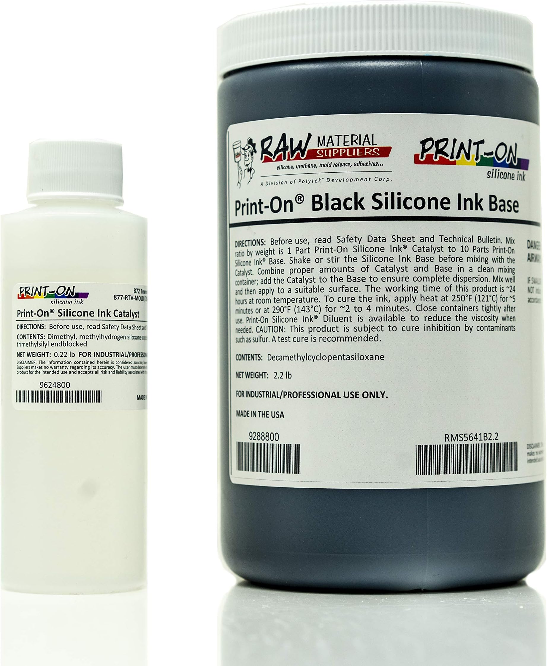 Print-On Silicone Ink Black 2.42 lb kit