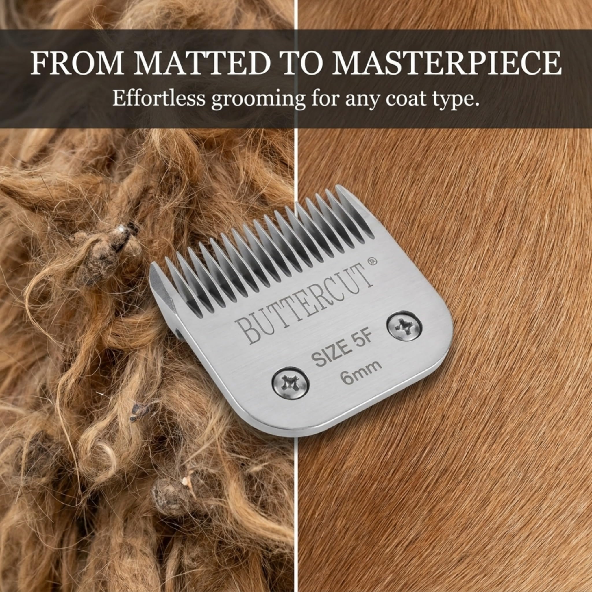 Geib Buttercut - Cuchilla de repuesto desmontable para cortapelos para perros, paquete de 4, tamaños #30, #10, 5F, 7F, bordes afilados de acero inoxidable, compatibles con Andis A5, Oster A5, Wahl