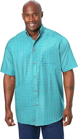 KingSize Mens Big & Tall Short Sleeve Wrinkle-Free Sport Shirt