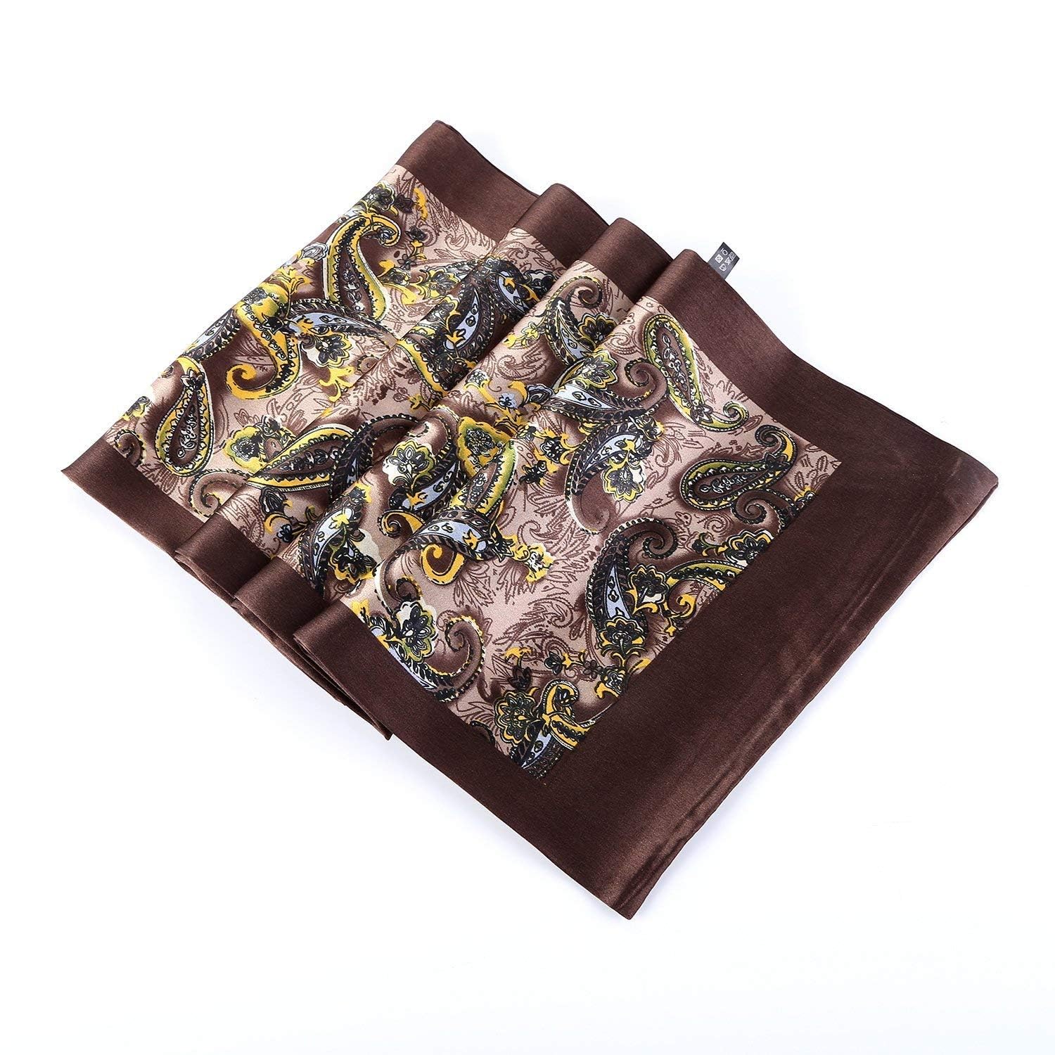 Foulard en Soie Vintage pour Homme, 100% Pure, Motif Classique, Double Couche, imprimé Gentleman