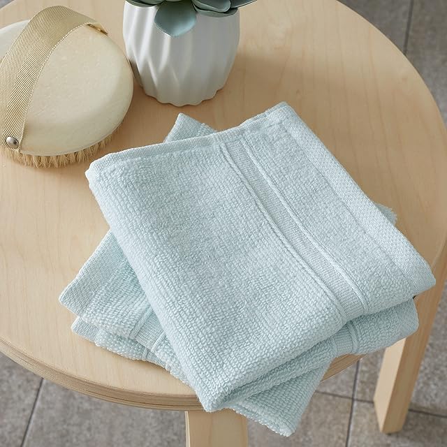 Catherine Lansfield Zero Twist Face Cloth Pair Duck egg