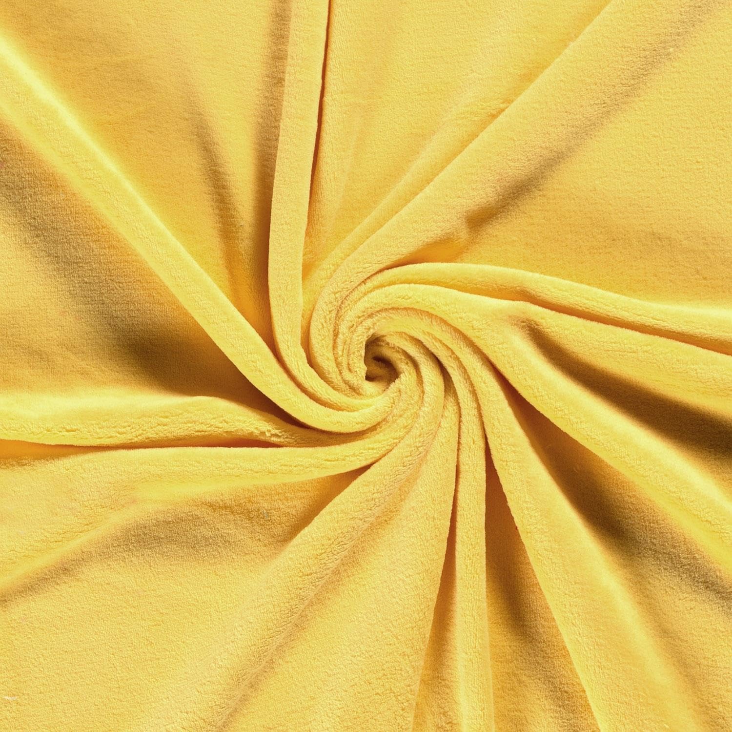 Crs Fur Fabrics Yellow Double Sided Coral Cuddle Fleece Fabric Material 1Mtr