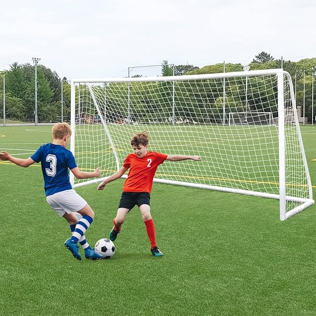 ORIENTOOLS Football Goals for the Garden 5ftx4ft, 6ftx4ft, 12ftx6ft,Goal Posts for kids with 70mm Thick PVC Football Net for Outdoor Backyard