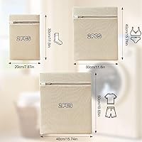 6 stuks premium waszakken van katoen met ritssluiting zonder microplastic, wasnet, waszak voor de wasmachine, reisorganizer, voor vuile was