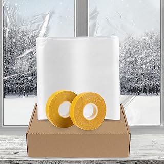 Window Insulation Thermal Shrink Film Kit 42 in x 62 in Heavy-Duty POF Blocks Drafts & Saves Energy Easy DIY Install & Remove No Residue Fits Home Office RV Windows 5 Pack