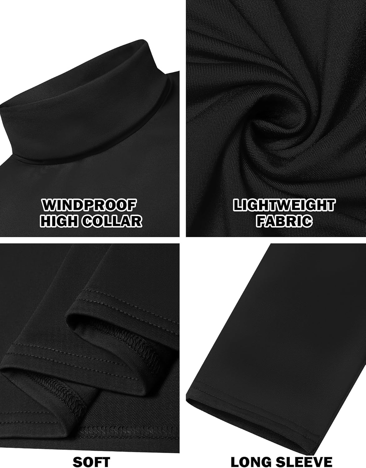 Men's Turtleneck Casual Basic High Neck Long Sleeve T Shirts Half Neck Lightweight Pullover Sweater - Image 5