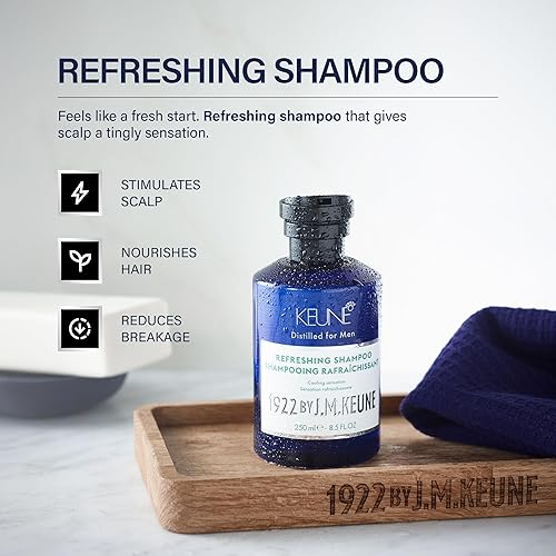 Miniatura 2 de 1922 by J.M. Keune Champú refrescante, limpiador vigorizante y refrescante para hombres, 8.5 onzas líquidas