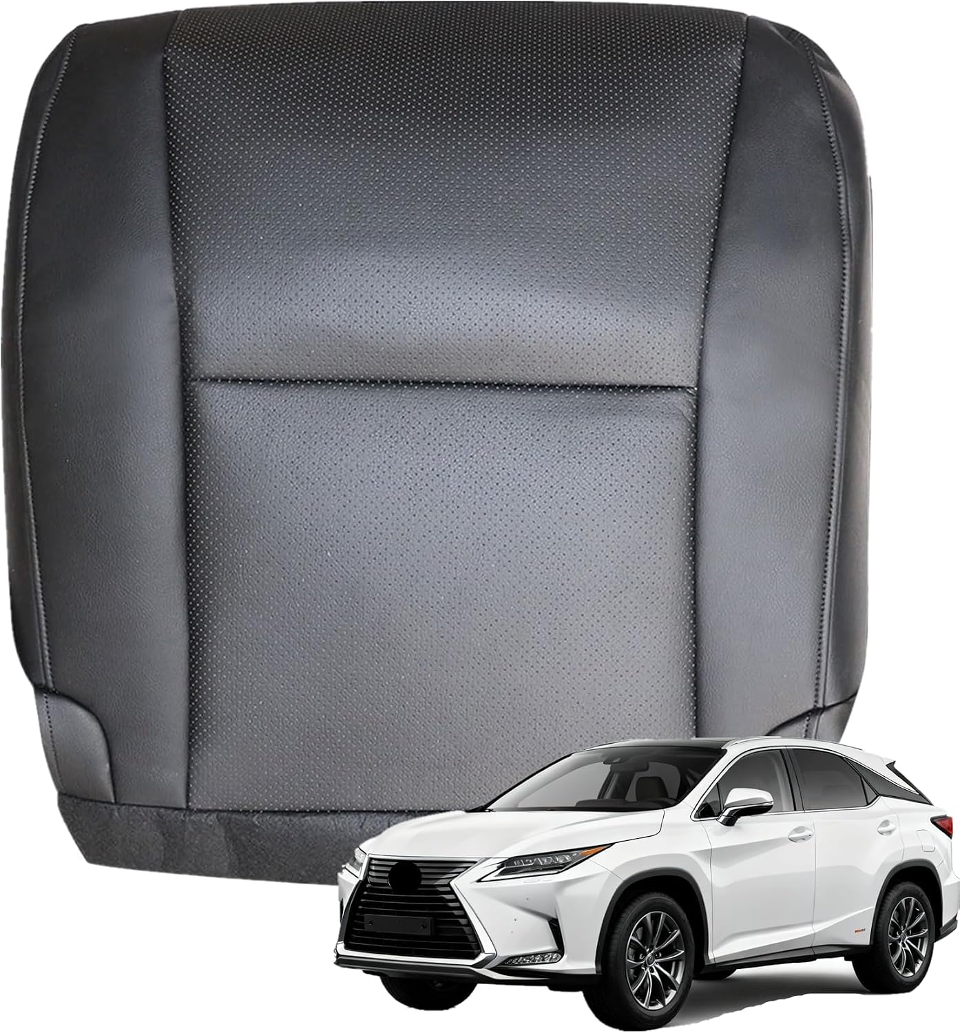 Priprilod Leather Driver Bottom Seat Cover Black （#LC20, LB20 or LA20） Compatible with Lexus RX350 RX450H 2010 2011 2012 2013 2014 2015