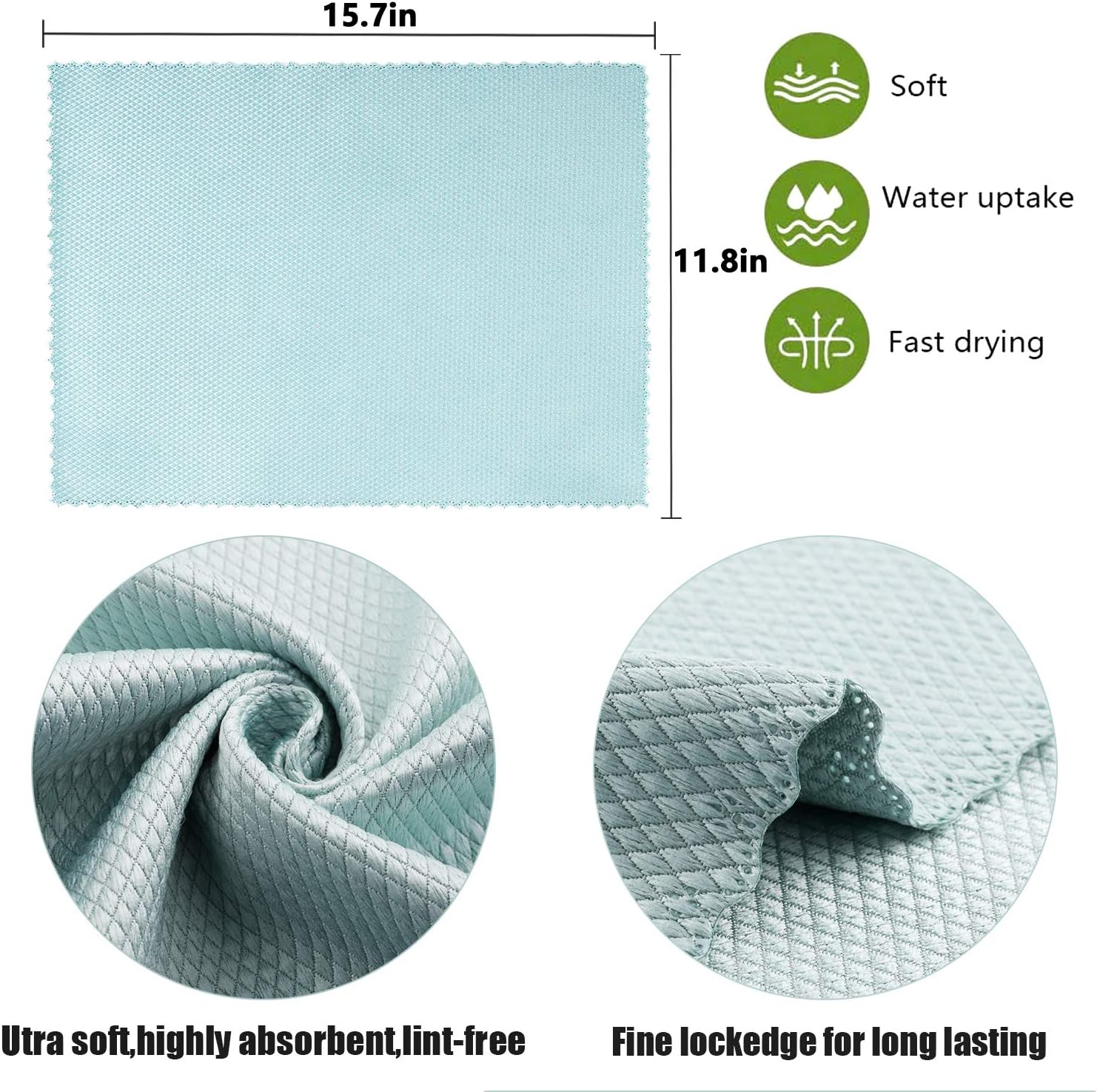 Microfiber Cleaning Cloths,KTT Multi-Purpose Fish Scale Cleaning Cloth,Highly Absorbent Nanoscale Streak-Free Reusable Cleaning Cloths for Homes,Kitchens and Cars.(Pack of 8,3 Colors.Size:11.8x15.7in) : Everything Else