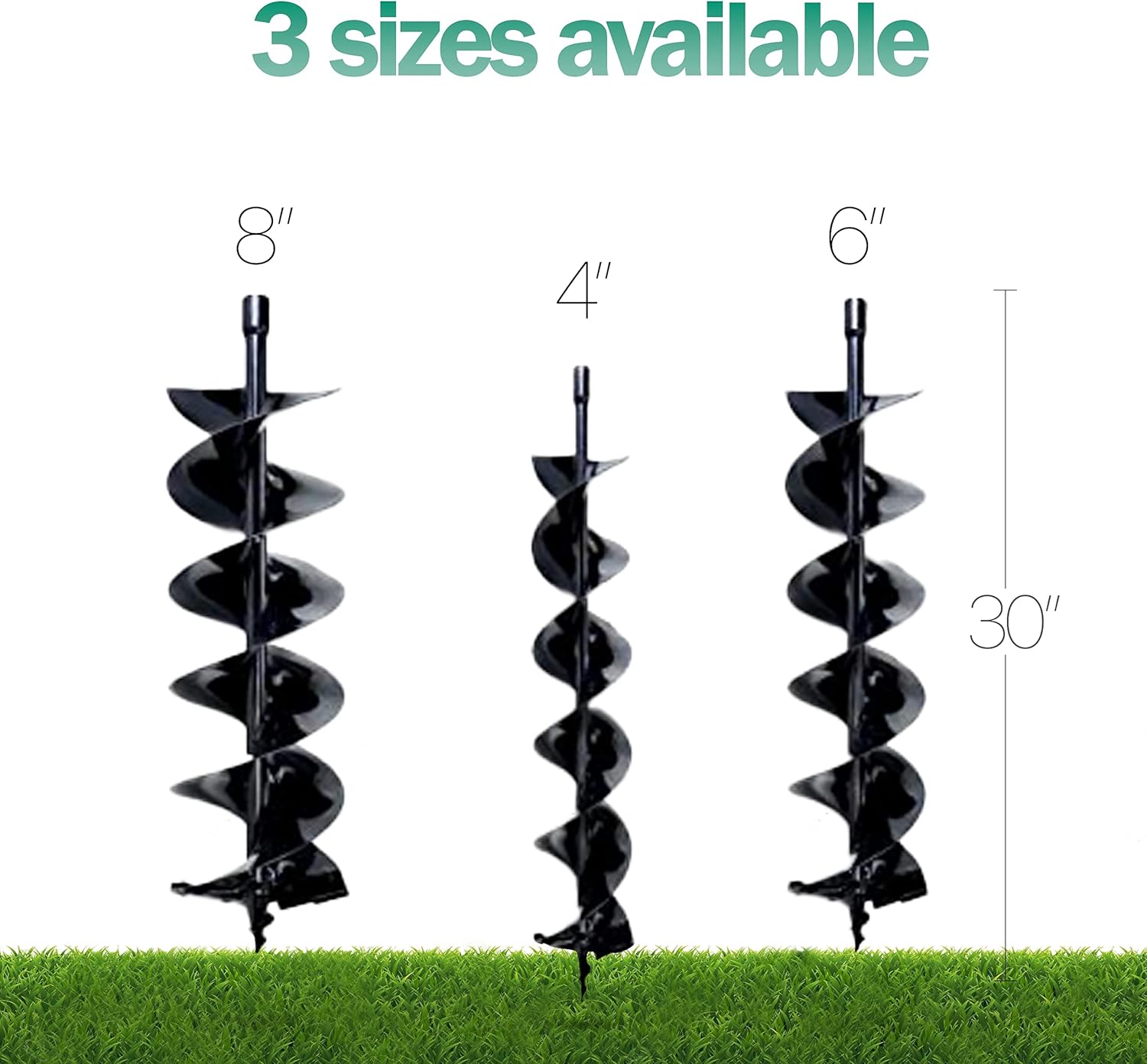 Landworks Earth Auger Power Head Steel 6" Inch x 30" Inch Bit & Lithium Ion Rechargeable Battery 48V 2Ah 88.8 Watt : Patio, Lawn & Garden