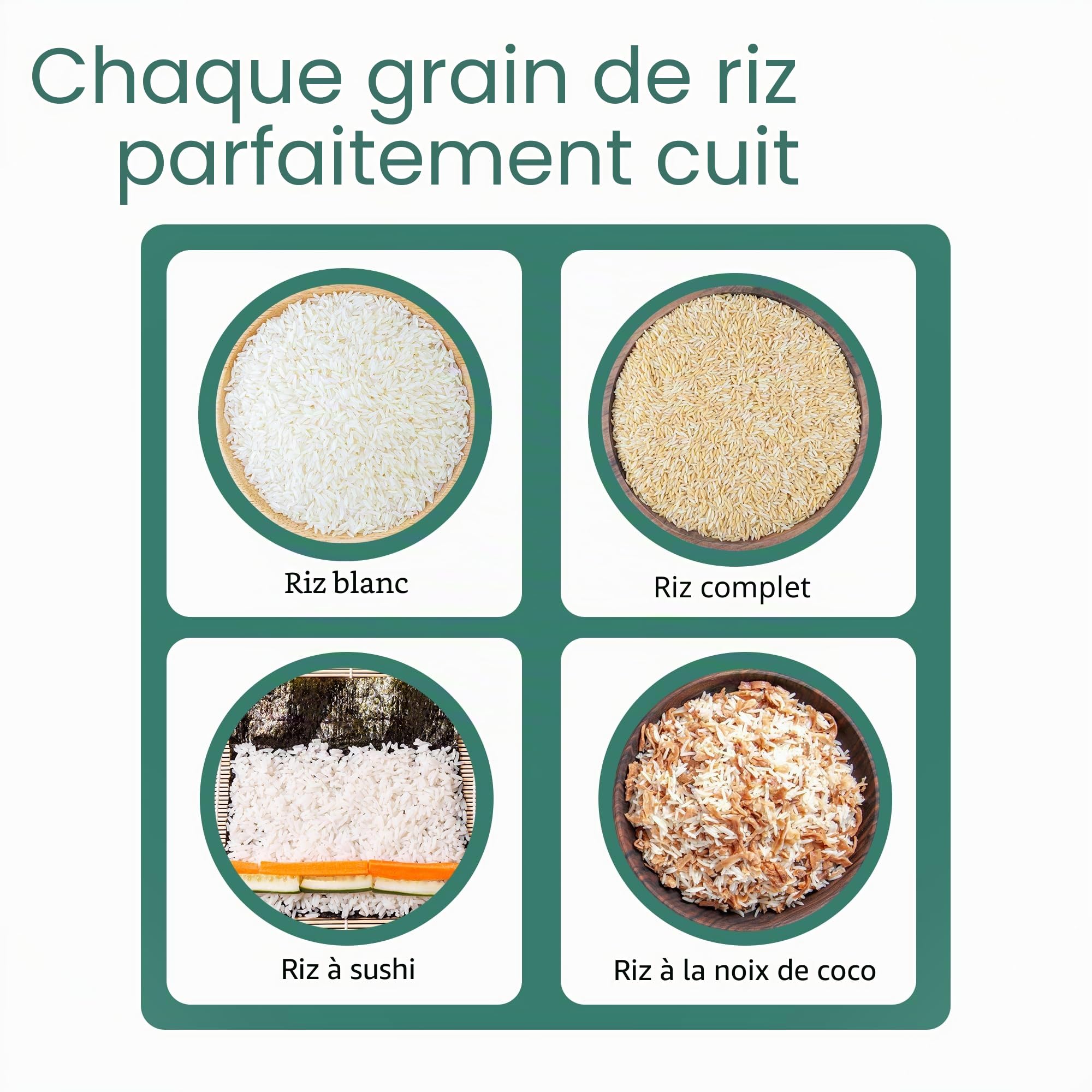 EMERIO cuiseur à riz automatique avec volume de 1,5 L, fonction de maintien au chaud arrêt automatique revêtement antiadhésif couvercle en verre avec cuillère à riz + tasse à mesurer, RCE-110118.5