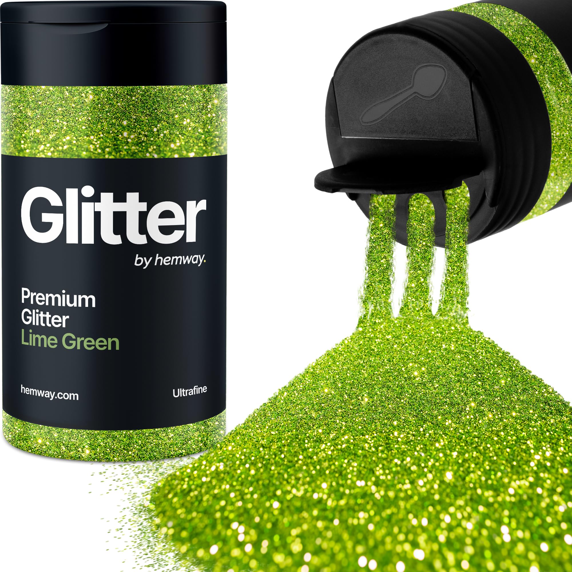 Lime Green Glitter Shaker, 130g Ultrafine Glitter, Crafts 1/128" Metallic Flake Lime Green Sequins, Resin & Epoxy Crafts