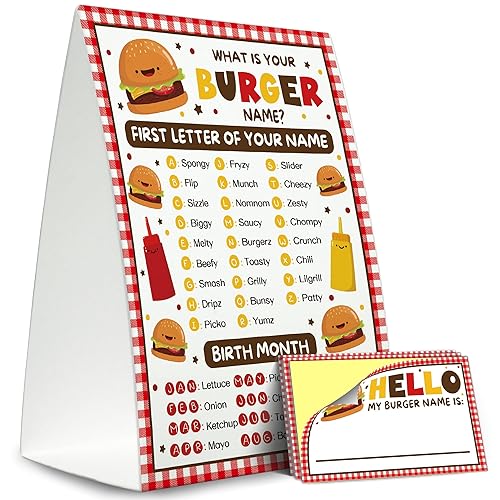 What is Your Burger Name Game Kit (1 Standing Sign