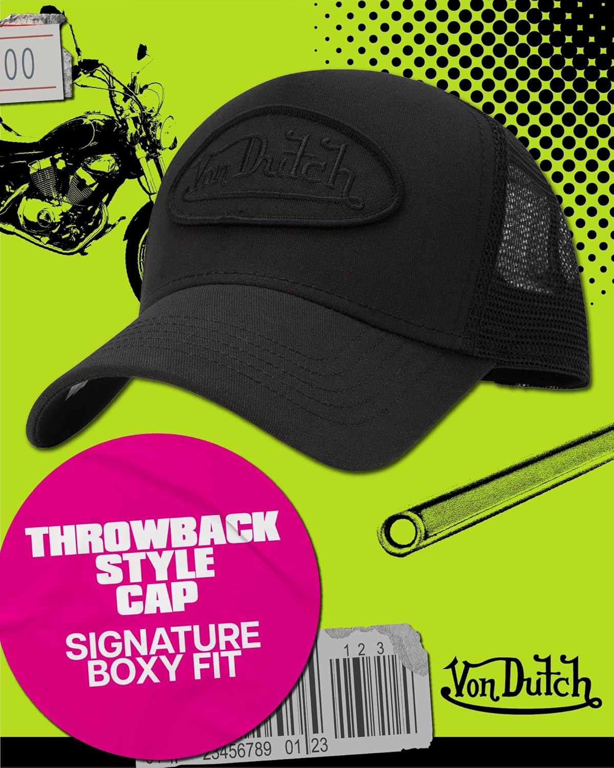 Von Dutch Unisex Trucker Hat - Retro Classic Curved Bill Mesh Back Adjustable Snapback Baseball Cap for Men and Women - Image 3