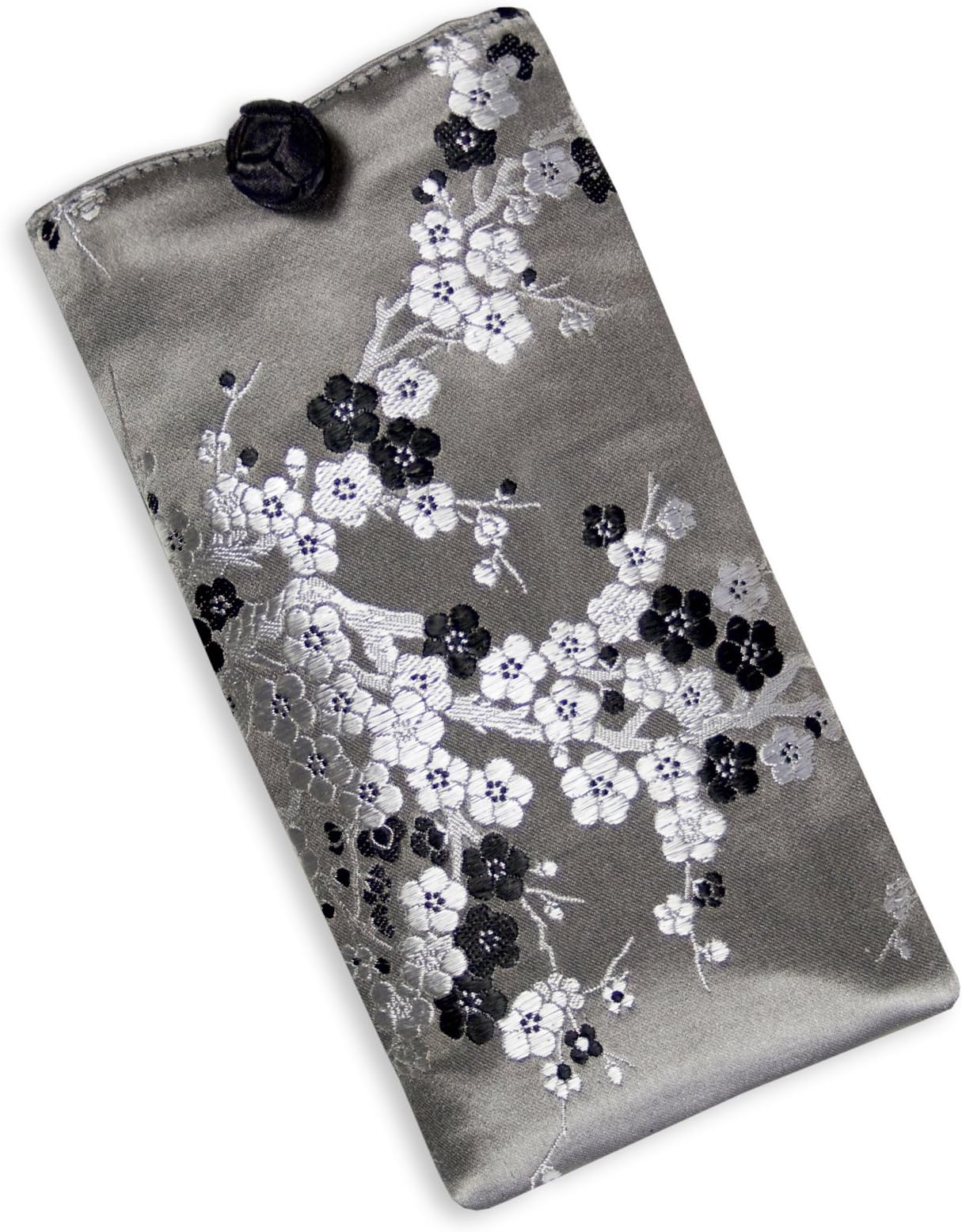 Eyeglass Pouch - Silk Brocade (Cherry Blsm Gray)
