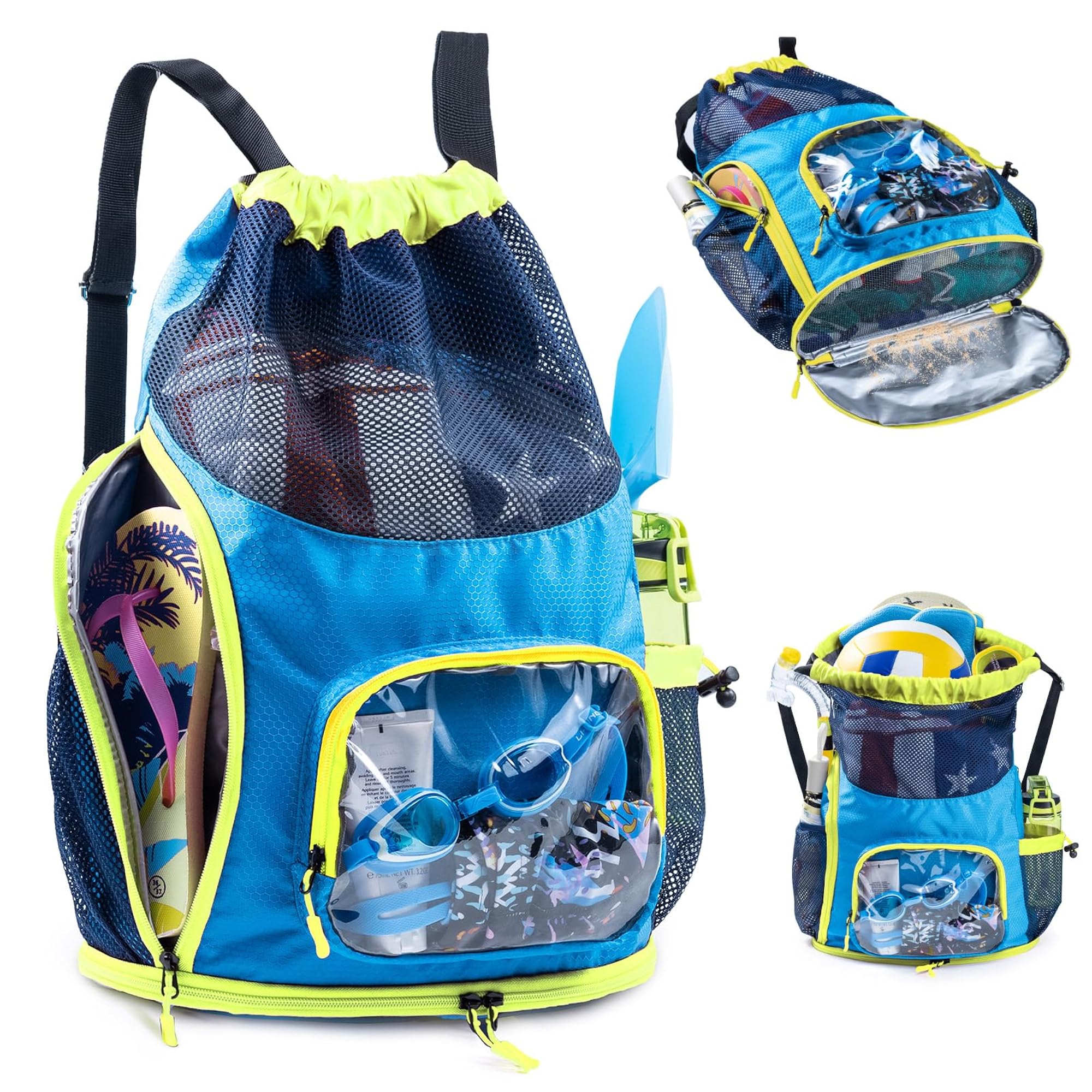 Mesh Drawstring Backpack with Shoe Compartment