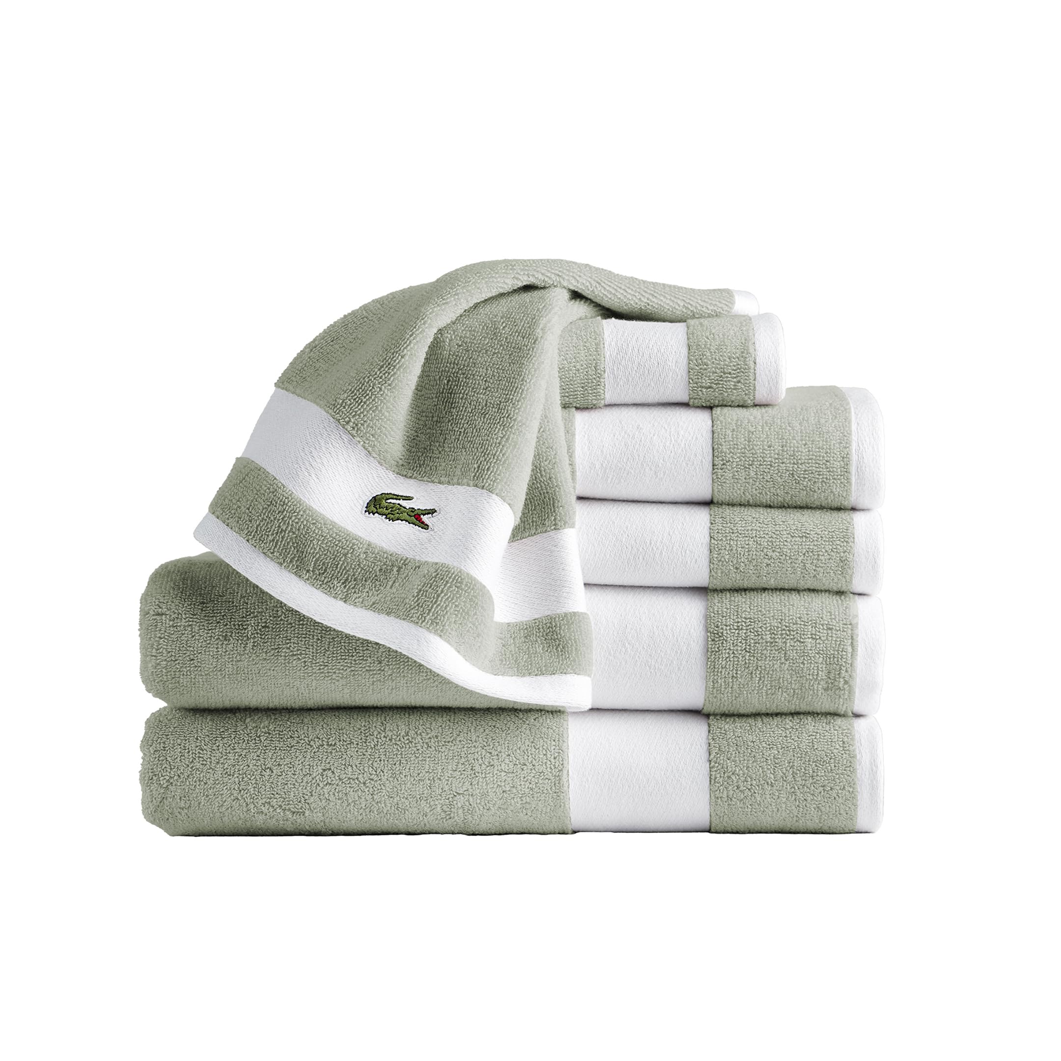Lacoste Sport Stripe 100% Cotton 6-Piece Towel Set