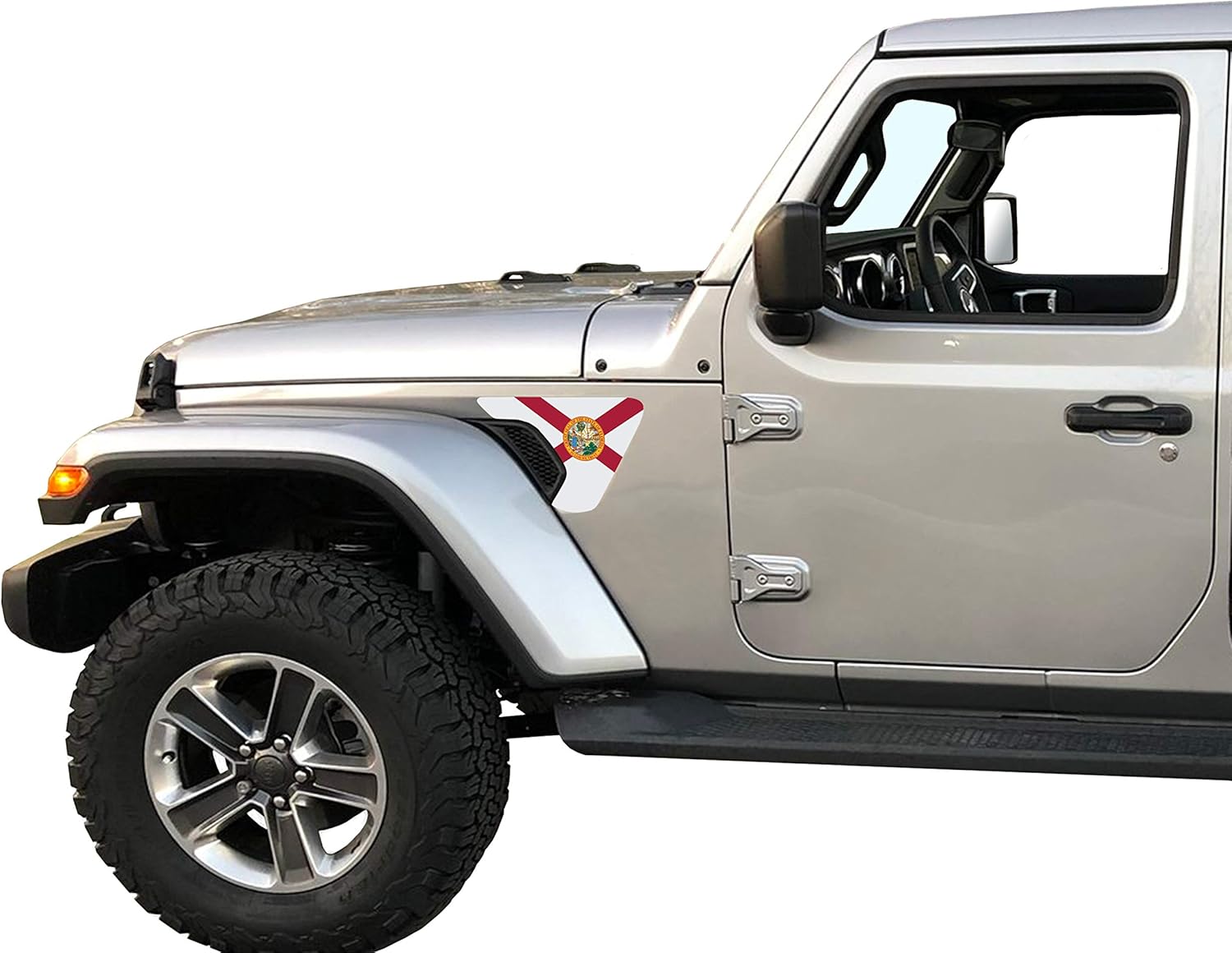 Tower Decals Florida State Flag Fender Vent Inlays Fits: 2018 & up Jeep Wrangler JL JT Sport Moab Sahara Altitude