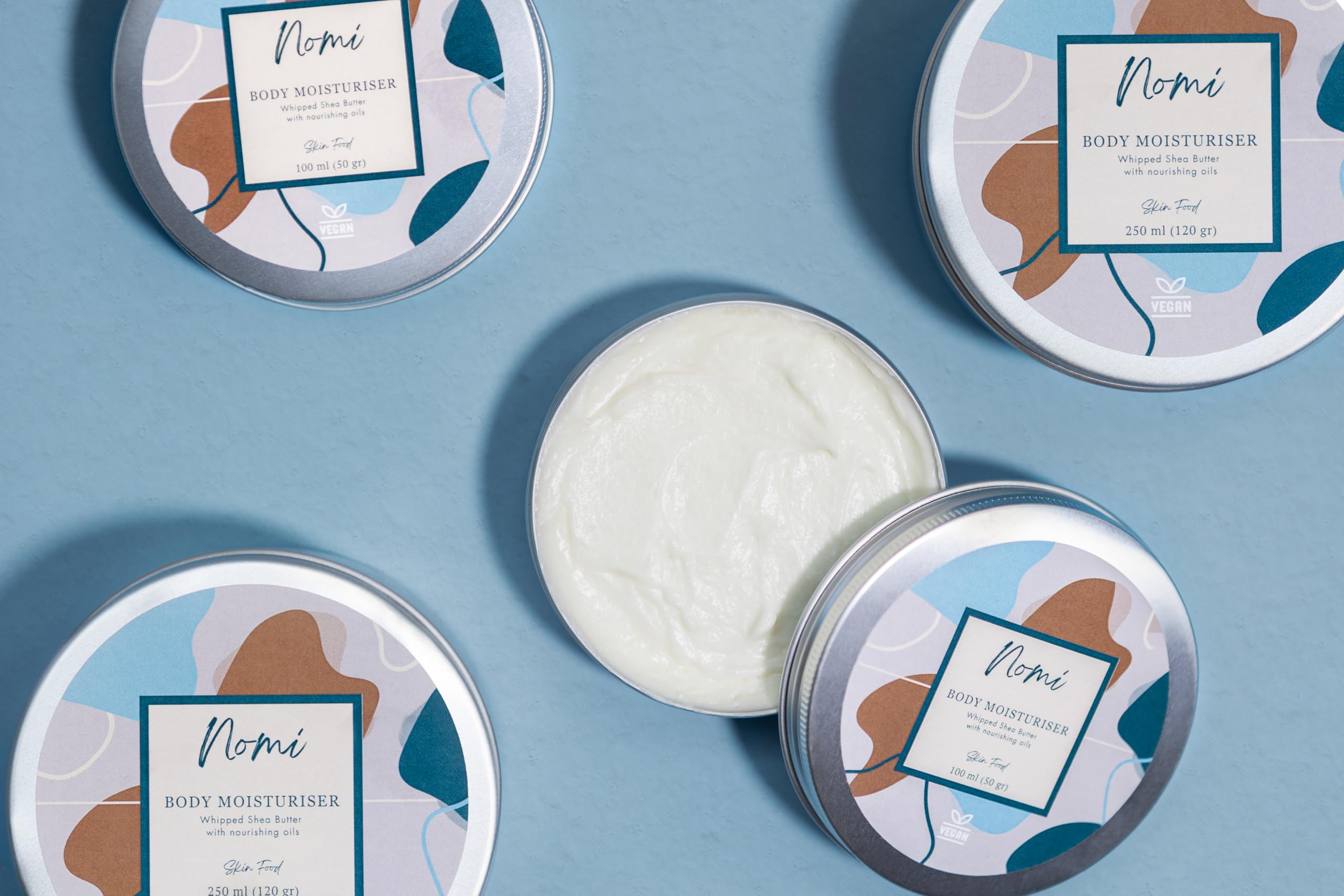 Nomi Body Moisturiser - Organic Whipped Shea Butter, Avocado & Almond Oil, Vitamin E - Vegan Whipped Body Butter (100 ml, Vanilla) - Image 4