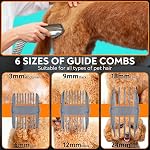 Pet Aspirateur pour chiens & Chats, 12kPa Une forte aspiration, ≤50dB Du calme, 2L Coupe à poussière, 5-in-1 Kit de grooming avec pinces en céramique, 6 Peignes Guide, Aspirateur pour Shedding & Racines à longue bouche