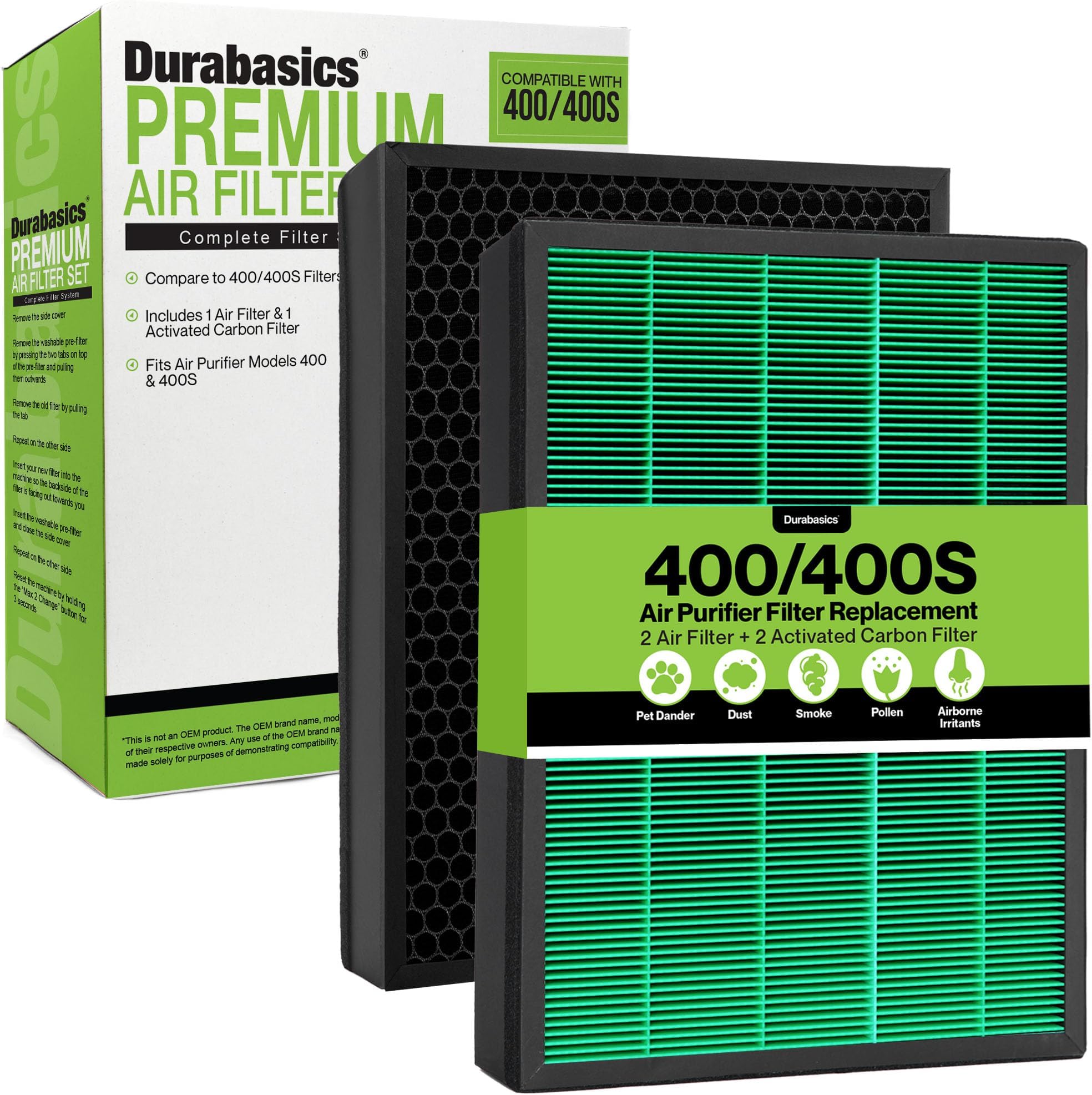 Coway Filter Replacement for 400/400S Airmega Max 2, High Performance True HEPA and Activated Carbon Filter for Air Purifier, 2-Pack