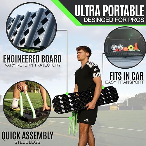 Miniatura 7 de QuickPlay Replay Station - Tabla de rebote de soccer 4 en 1 - Tabla de rebote portátil para patio trasero - Doble superficie, tabla de pases