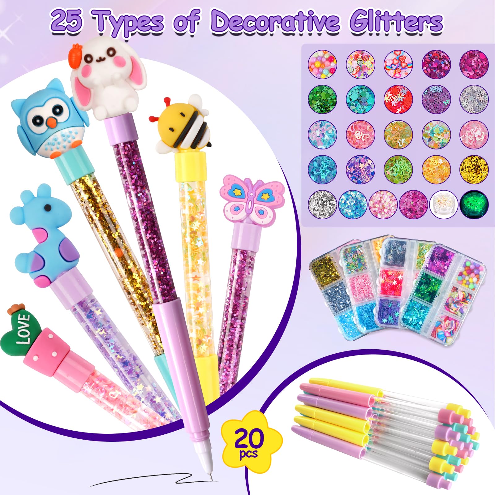 Gudotra Laboratorio delle Penne Personalizzate con 93 Accessori Kit Creativo Penne Fai Da Te Rregalo Giochi Bambina 6 7 8 9 10 Anni