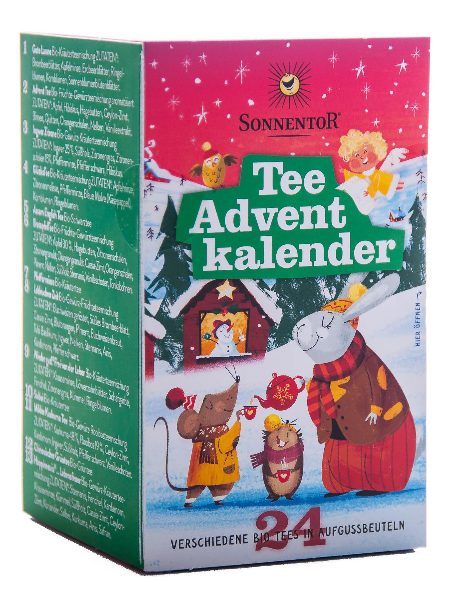 Sonnentor Tee Adventskalender Edition 2019 mit 24 Aufgussbeutel Bio (1 x 37,5 g)