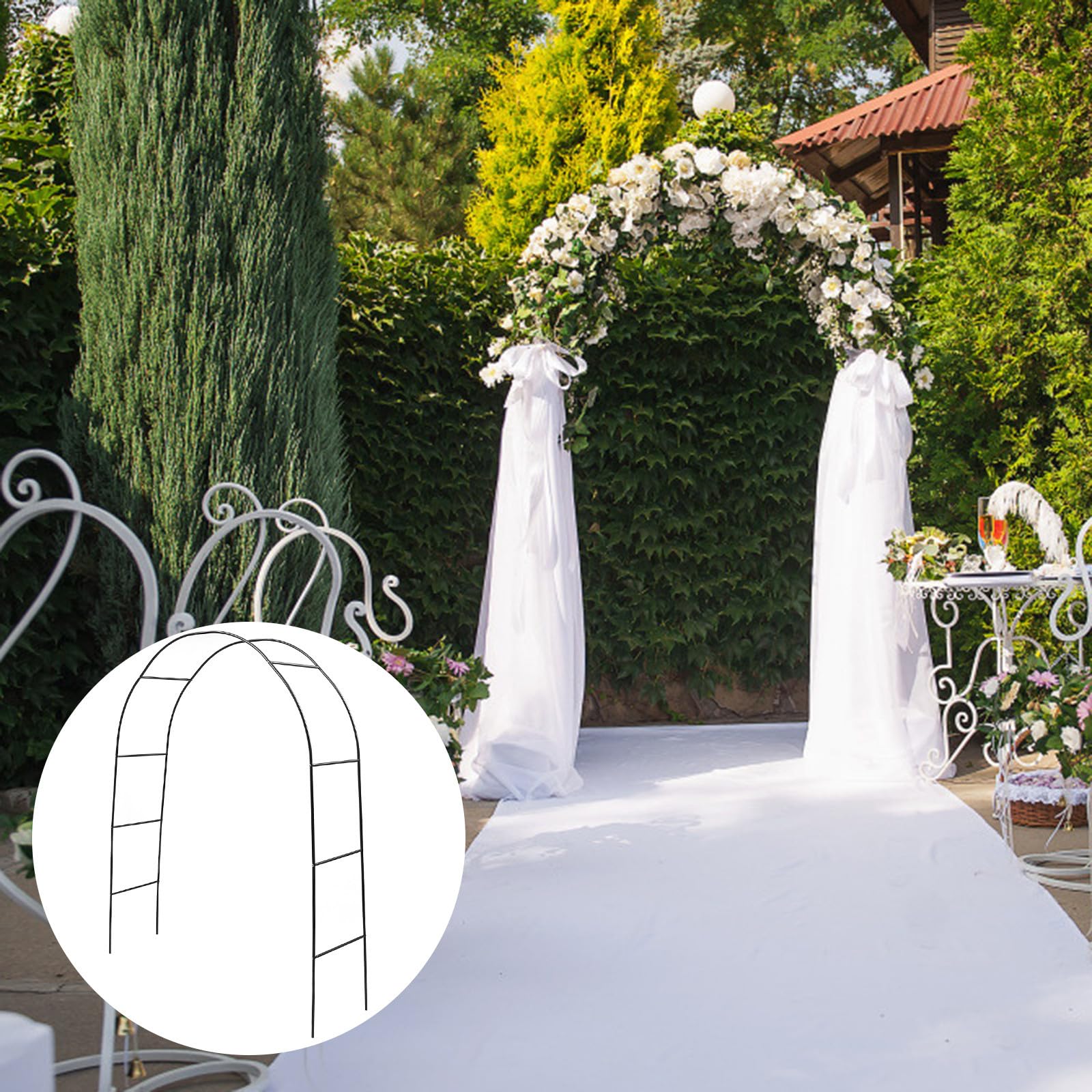 Arco da Giardino e Facile da Montare, in Ferro Verde Leggero