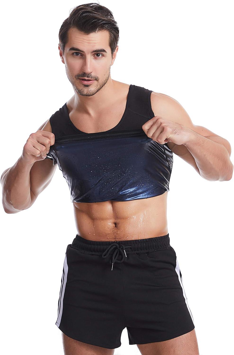 Sauna Vest for Men Waist Trainer Sweat Sauna Suit for Men Weight Loss Compression Body Shaper Workout Gym Tank Top - Image 6