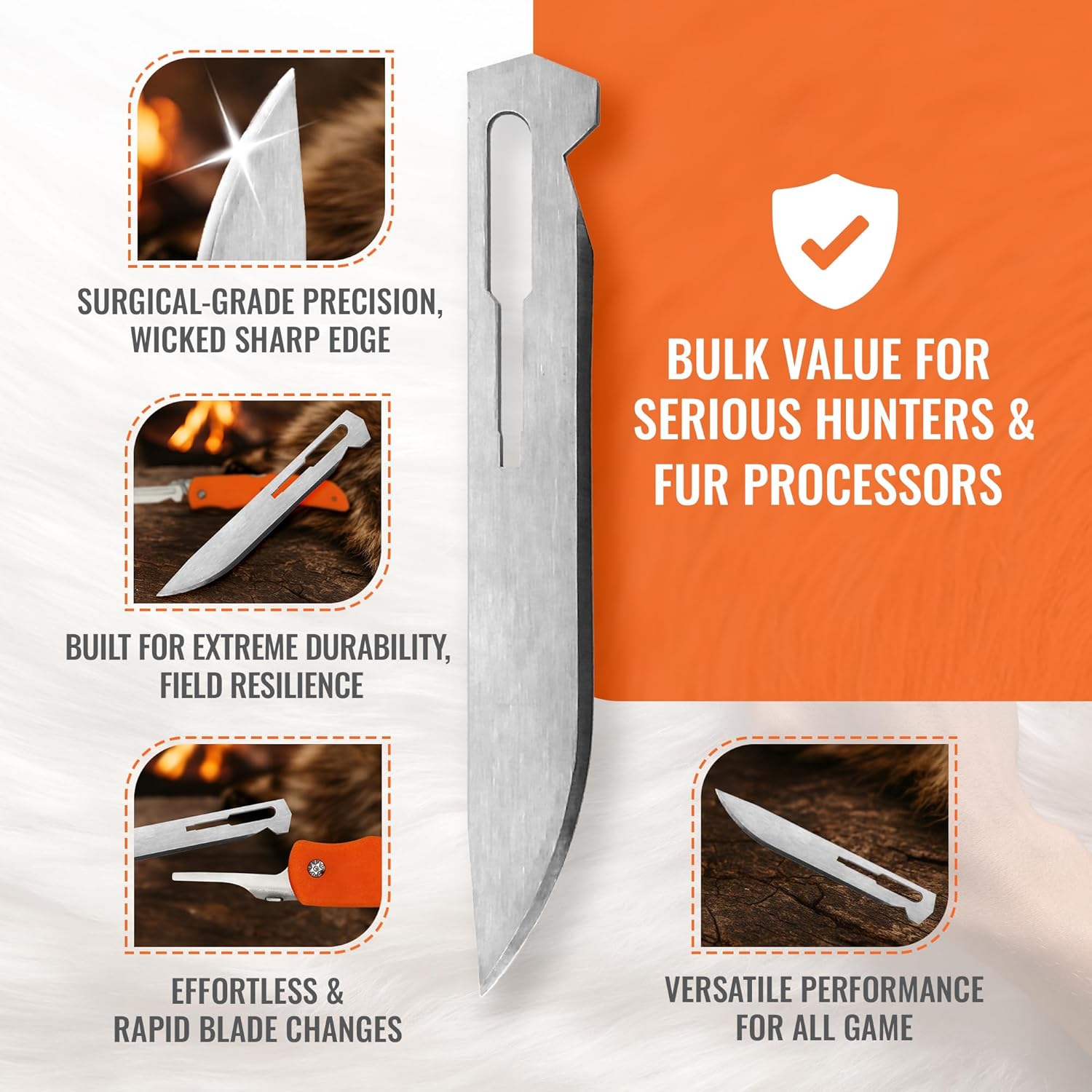 Wiebe Tala Replacement Blades (12-Pack) | Surgical-Grade Scalpel Blades for Hunting & Game Processing