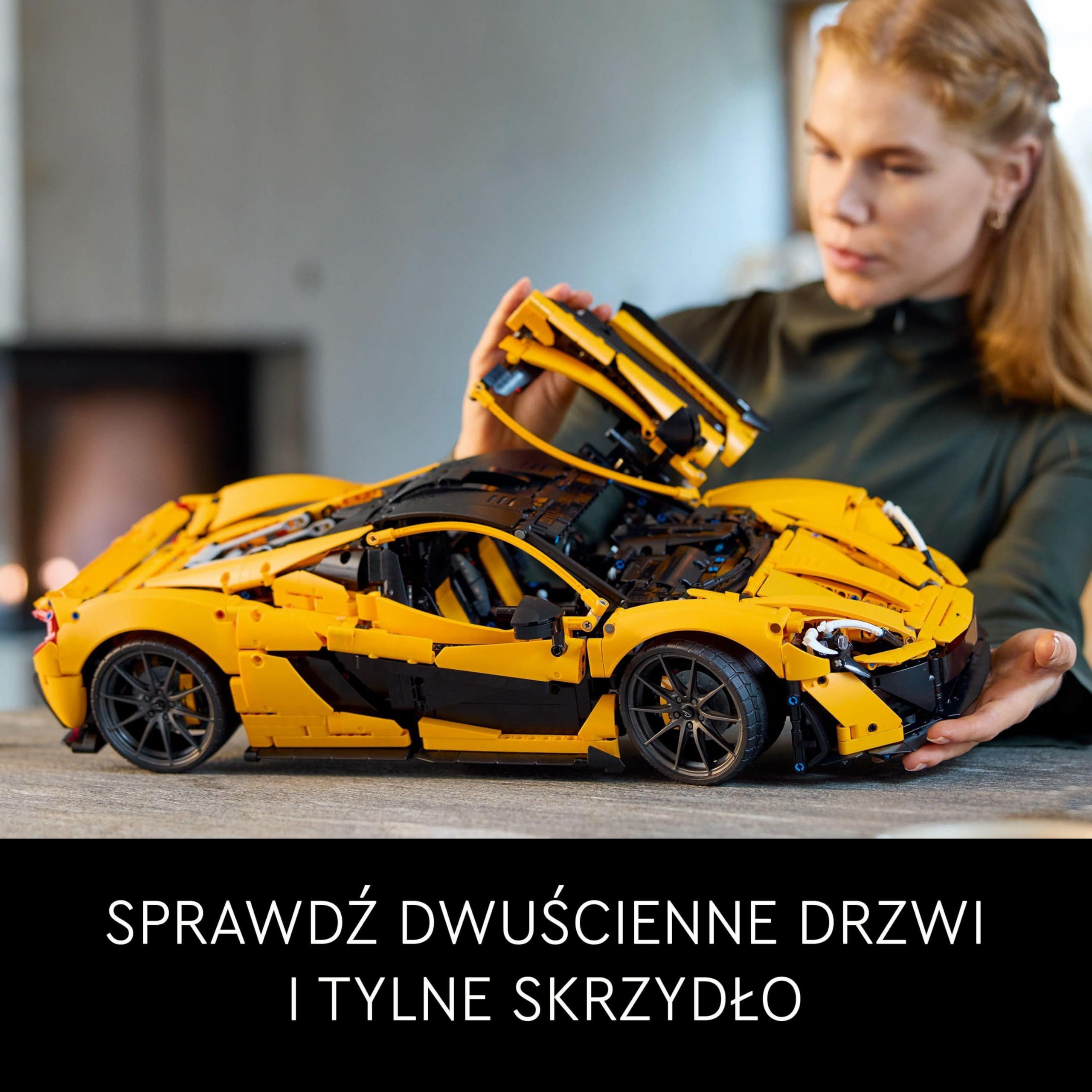 LEGO Technic McLaren P1 42172 | Model samochodu, klocki konstrukcyjne Technic dla dorosłych, prezent dla fana motoryzacji, silnik tłokowy V8, 3893 elementy