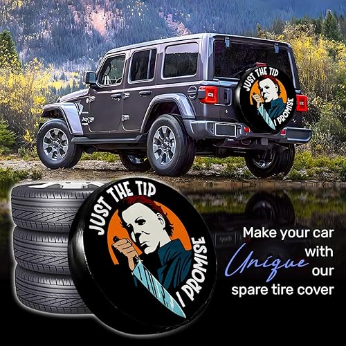 Miniatura 3 de GENANY Horror Man - Cubierta de neumático de repuesto de cuero de PVC de 15 pulgadas, cubierta de neumático de ajuste universal para remolque,