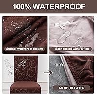Vista 3 de Genina Fundas impermeables para sillas Parsons de comedor, fundas elásticas para sillas Parsons para comedor, cocina, funda protectora para silla