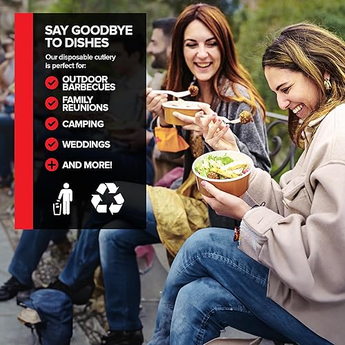 Miniatura 5 de 1000 tenedores de plástico blanco, tenedores de peso medio, paquete a granel para uso en el hogar, restaurante u oficina, tenedores desechables para