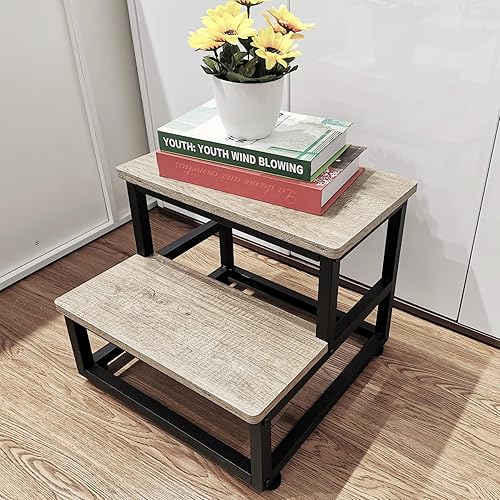 Miniatura 6 de Taburete escalonado para adultos y niños, taburete resistente para armario, taburete resistente para cocina, baño, dormitorio, capacidad de hasta