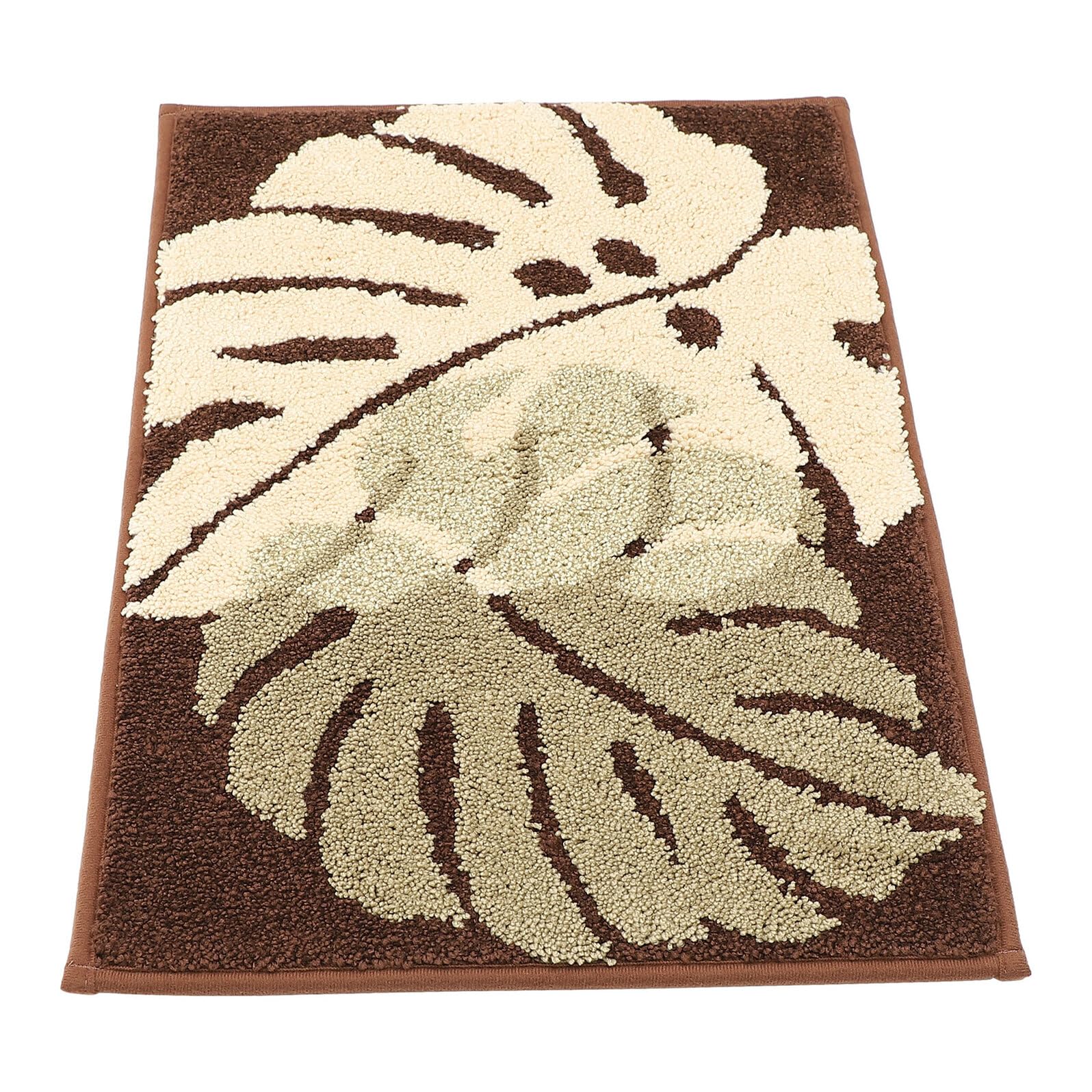 Tapis entrée polyester absorbant eau tapis sol antidérapant marron décoratif pour maison
