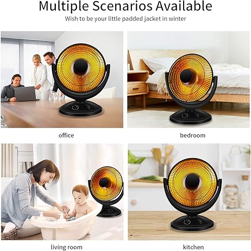 Miniatura 6 de Antarctic Star Calentador de espacio, calentador portátil, calentador eléctrico de cerámica pequeño, para uso en interiores, calentador radiante