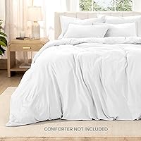 Vista 3 de Bare Home Juego de funda de edredón de microfibra, microfibra lavada ultrasuave, tamaño individual/individual extra largo, aspecto de lino, fácil