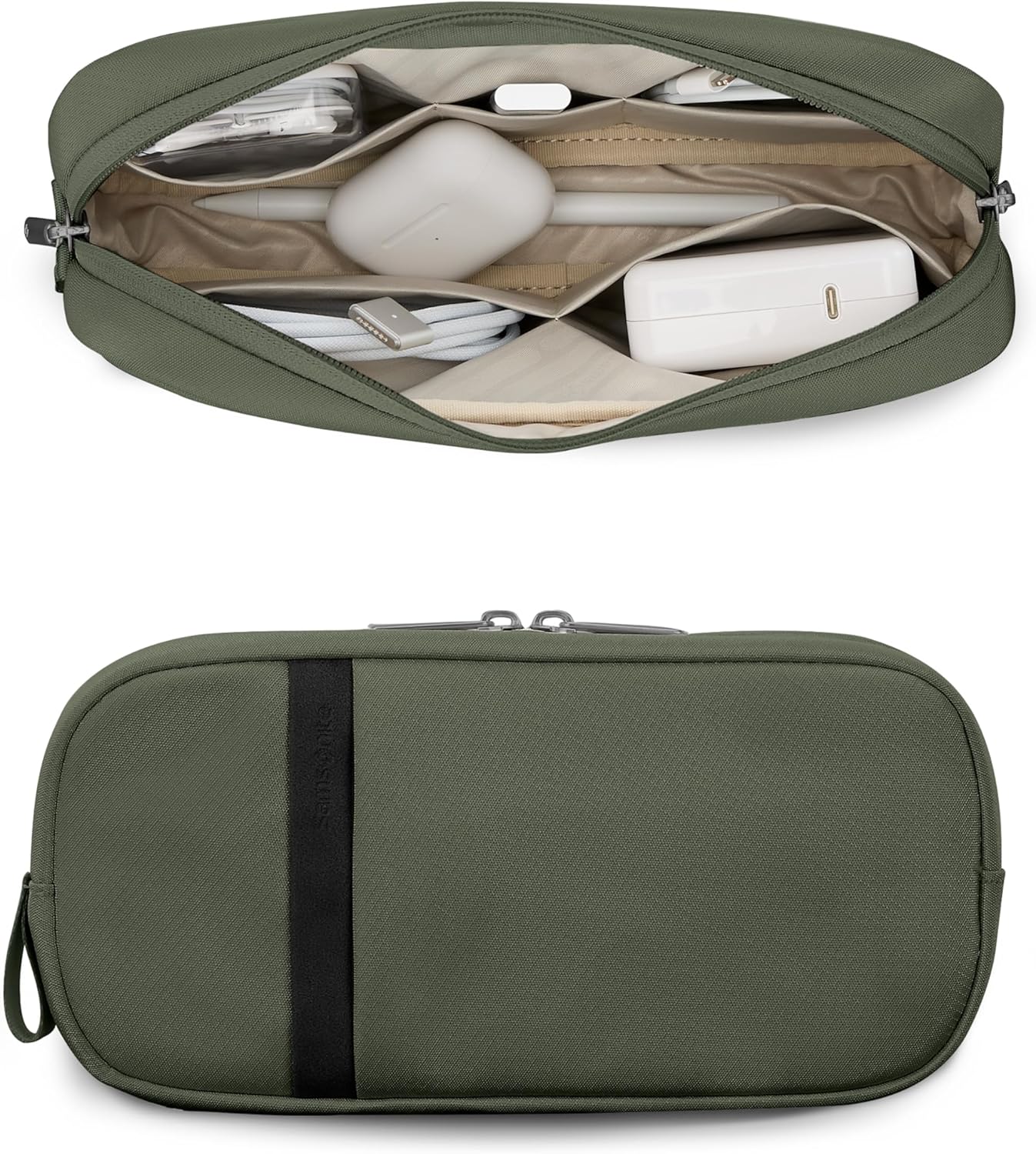 Samsonite Paralux Everyday Backpack - Laptop & Tablet Backpack with 5 Compartments, Removable TecKit™ Pouch, Microsuede Trim, Water Bottle Pockets - Work, Commute & Travel Bag - Olive