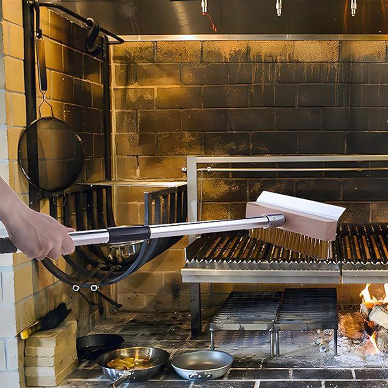 Pizzabürste Für Backofen - Aluminium Grillbürste Mit Langem Griff | Bedarf für den Haushalt und die Küche, für Outdoor-Kochen, Grillen, Frittieren, Backen sowie für Restaurants