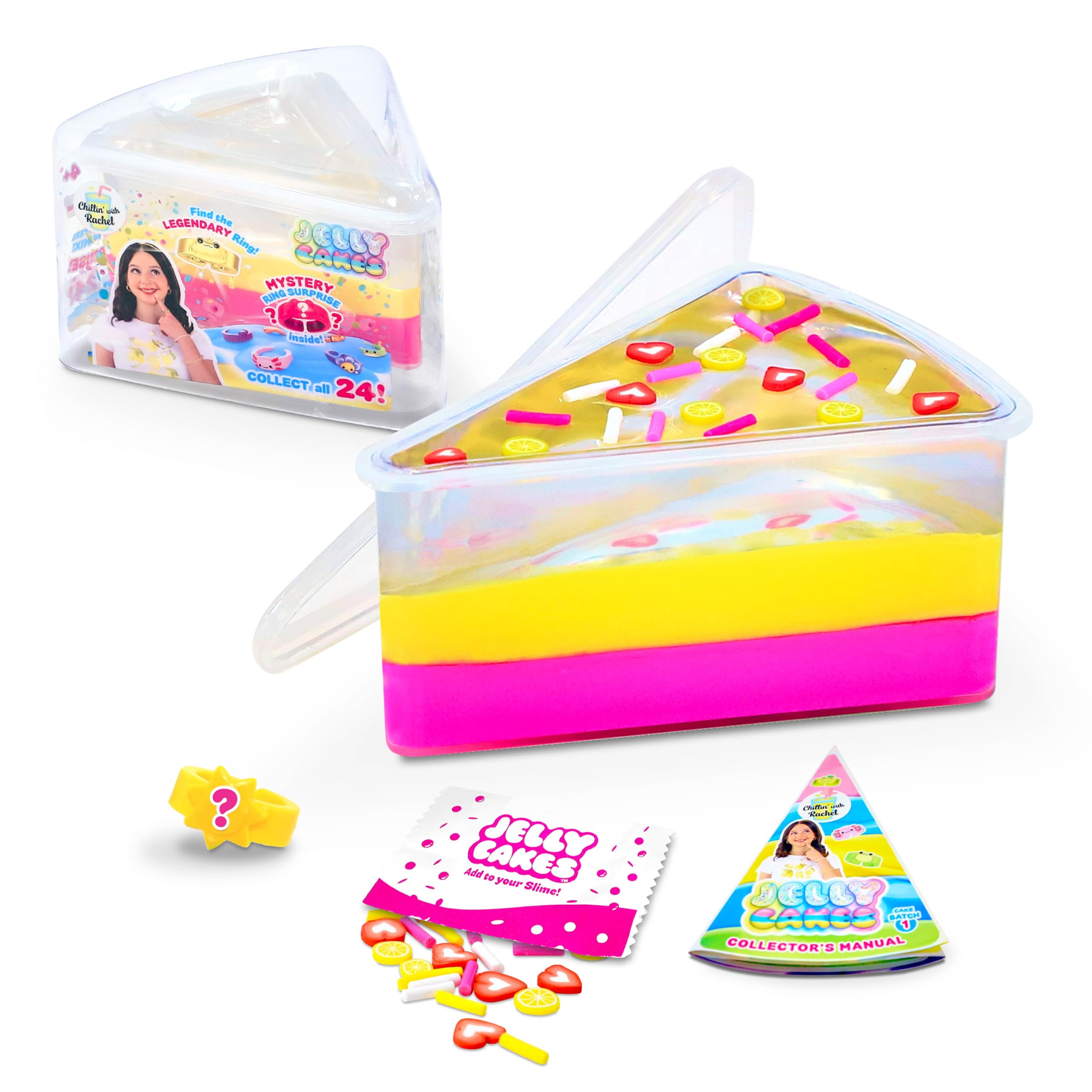 Sky Castle Jelly Cakes™ x Chillin’ With Rachel Sensory Slime, 3 Layer Cake-Shaped Compound, Stretch, Squish & Mix Surprise Toy