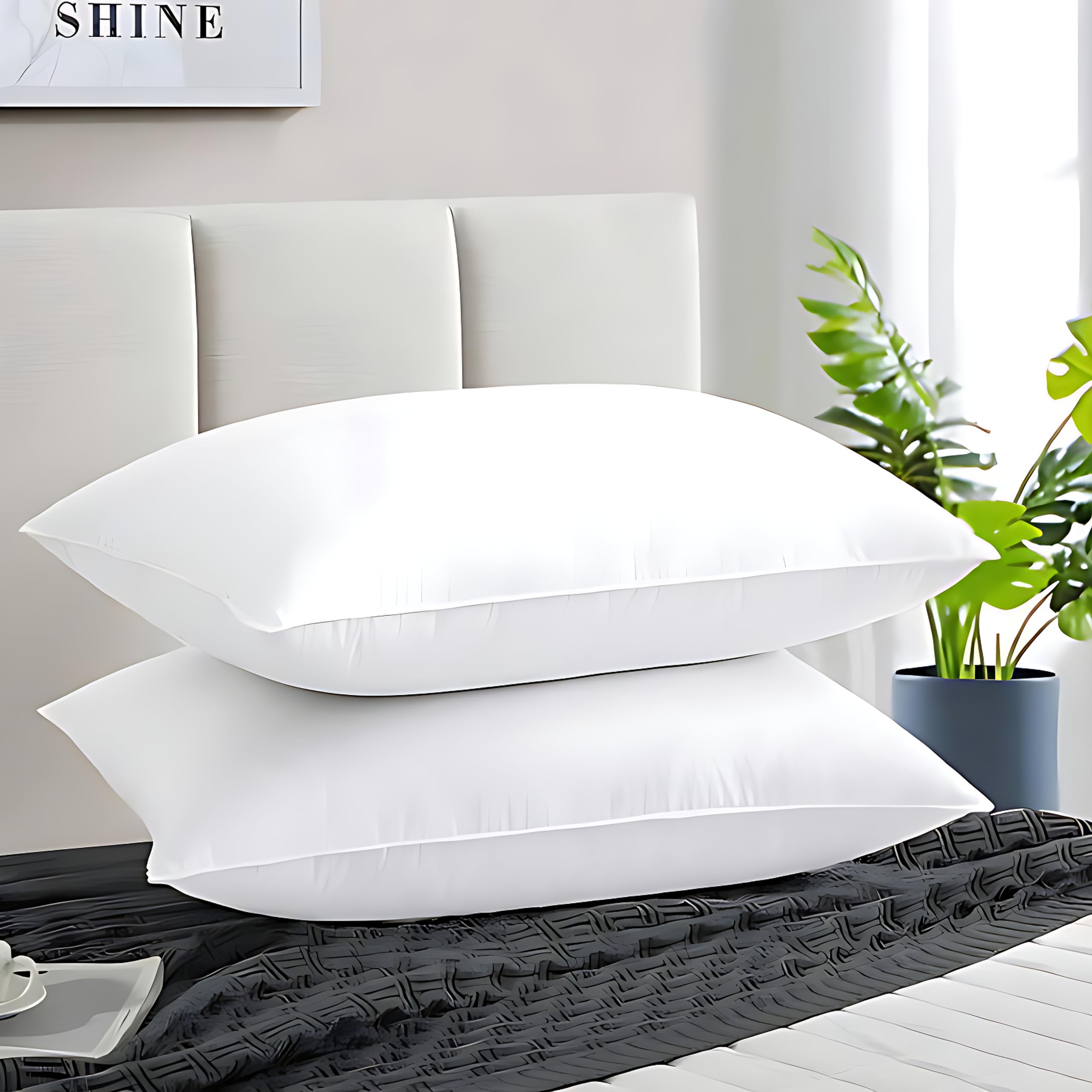 Microfiber Soft White Pillows Set of 2 16 x 24 Inches Or 40 x 60 cm Well-Filled, Pillows for Sleeping dsfeec-0928