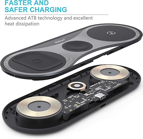 Miniatura 4 de Halcurt Cargador inalámbrico 3 en 1, almohadilla de carga inalámbrica para Apple Watch, AirPods 2Pro, estación de carga inalámbrica rápida