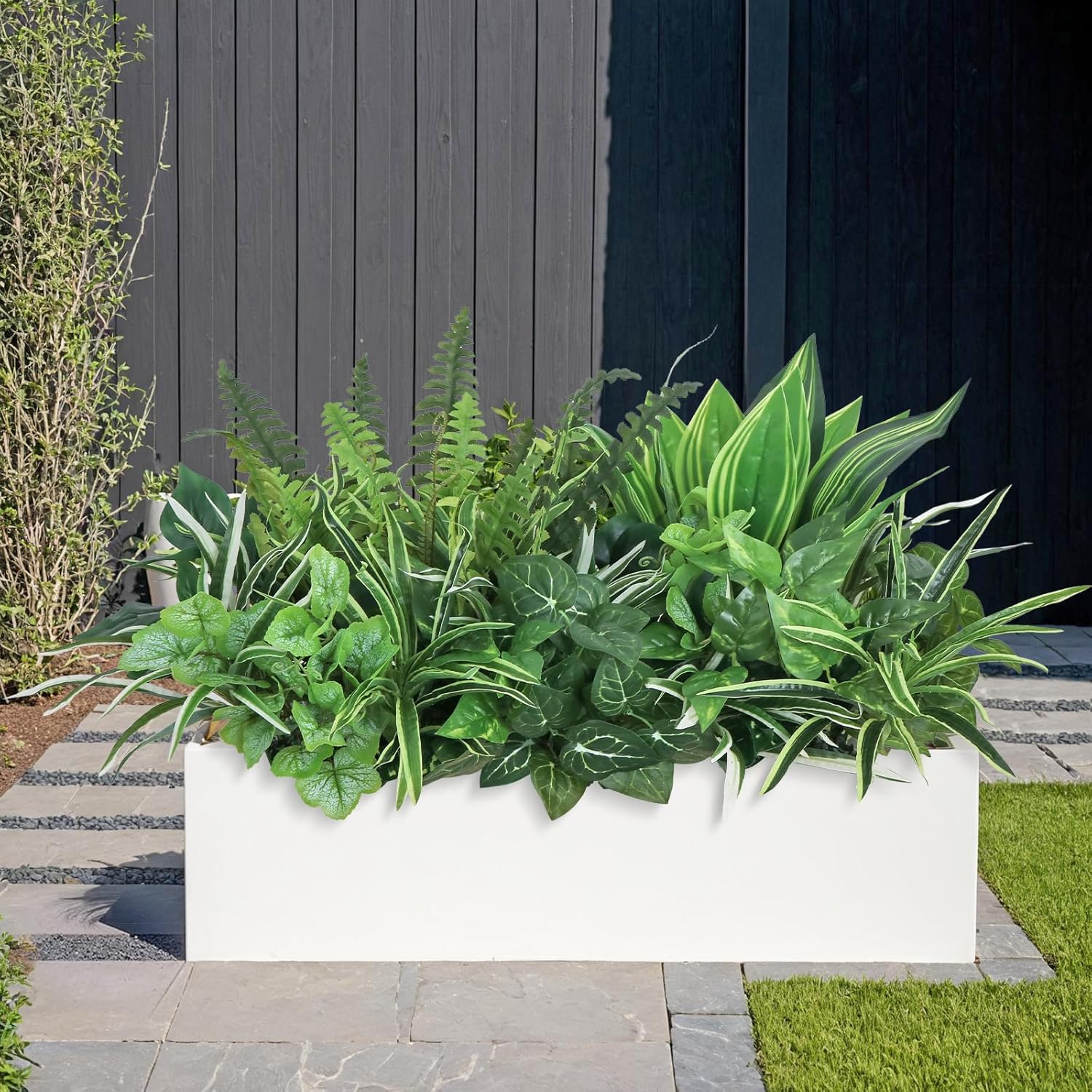 DEMIUKO 18PCS Artificial Plants Outdoor UV Resistant Fake Plants Stem Faux Greenery Plastic Plants Bushes for Garden Patio Porch Window Box Home Wedding Decor(Greenery, 18PCS) - Image 2