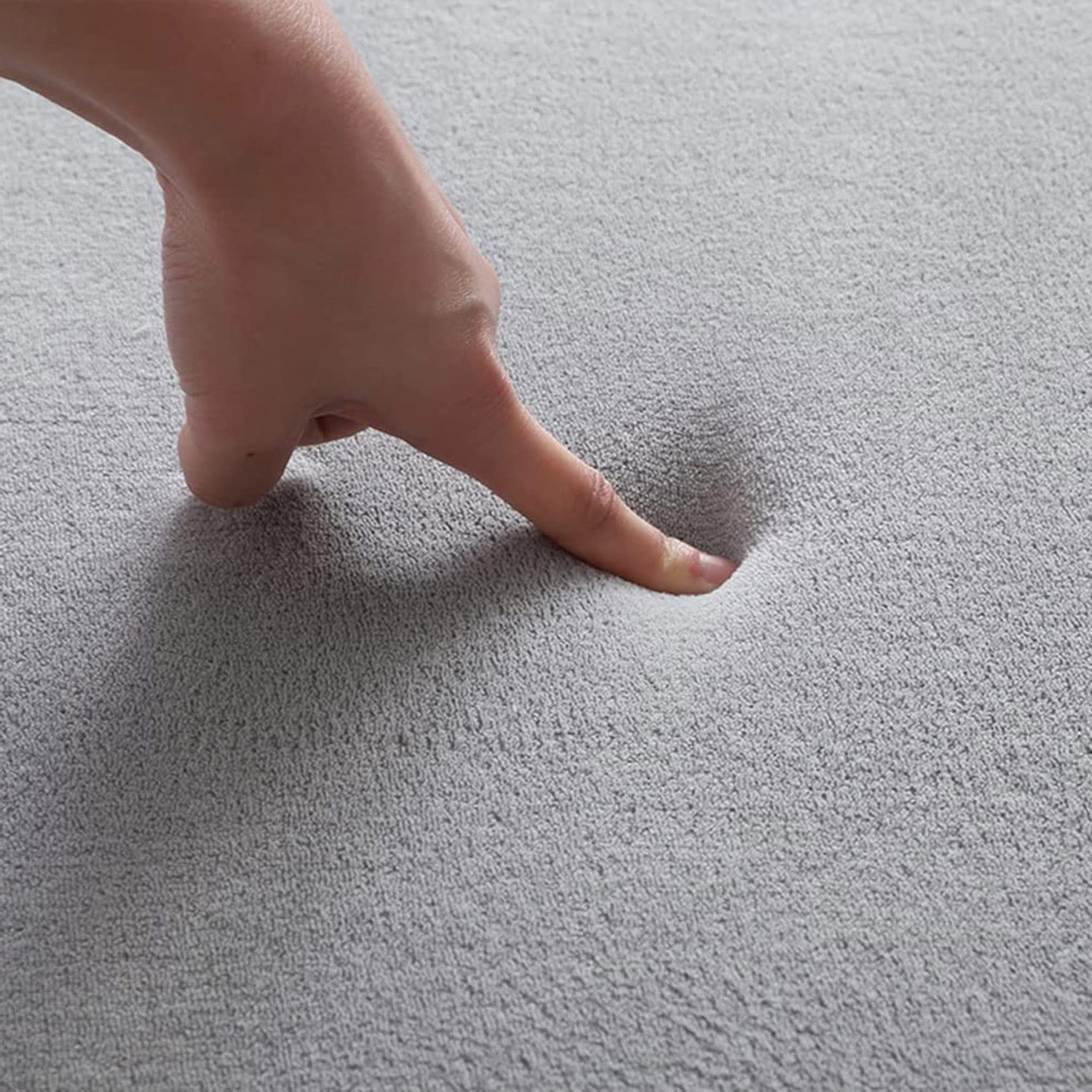 Grand tapis d'éveil pour bébé en velours corail doux, antidérapant, pour salon, chambre à coucher (90 x 200 x 2 cm, gris)