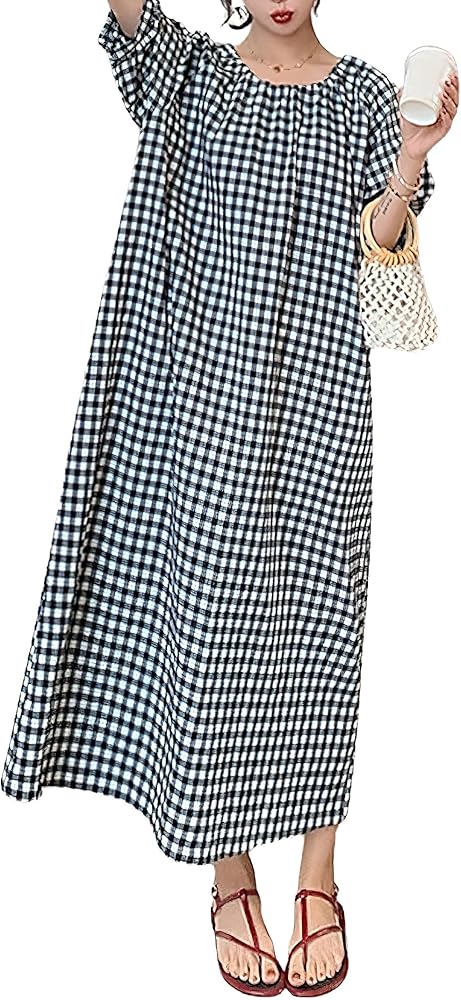 Drawer別注 Scye CHECKED DRESS The Black Crew Neck Plaid A-Line Mini Dress & Reviews - Black