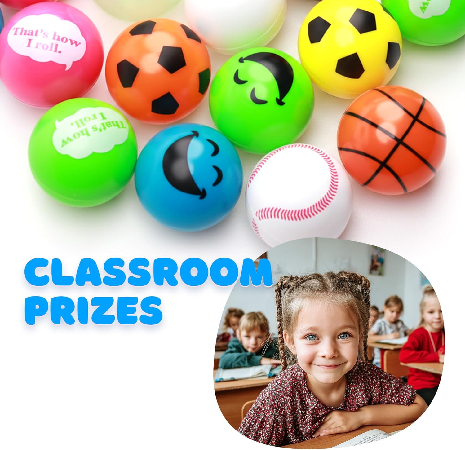 Hard Plastic Balls - 2 Inch Plastic Balls for Kids - 49 mm Self-Vending Toys in Bulk - Assorted Colors - Vending Machine Toys - Classroom Prizes